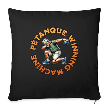 Petanque Winner - Sofa pillowcase 17,3'' x 17,3'' (45 x 45 cm) - black - Front