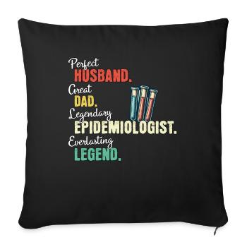 Epidemiologist Dad - Sofa pillowcase 17,3'' x 17,3'' (45 x 45 cm) - black - Front