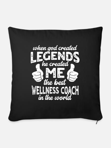 Bester Wellness Coach Legende - Sofakissenbezug 45 x 45 cm - Schwarz