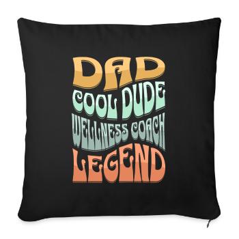 Papa Wellness Coach - Sofakissenbezug 45 x 45 cm - Schwarz - Vorne