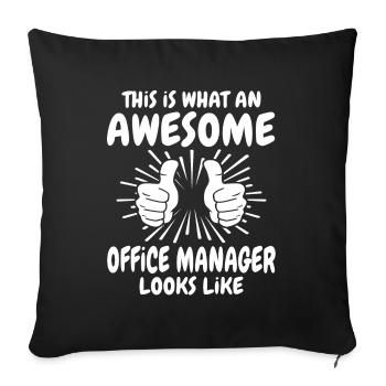 Gestionnaire de bureau - Housse de coussin décorative 45 x 45 cm - noir - Devant
