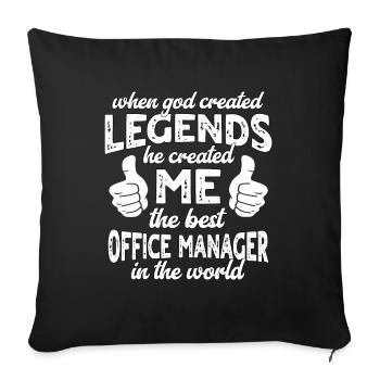 Best Office Manager Legend - Sofa pillowcase 17,3'' x 17,3'' (45 x 45 cm) - black - Front