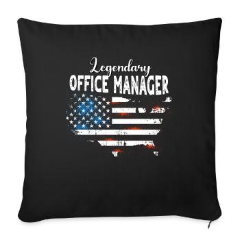 Office Manager US - Sofa pillowcase 17,3'' x 17,3'' (45 x 45 cm) - black - Front