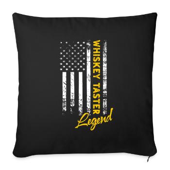 Légende du buveur de whisky - Housse de coussin décorative 45 x 45 cm - noir - Devant