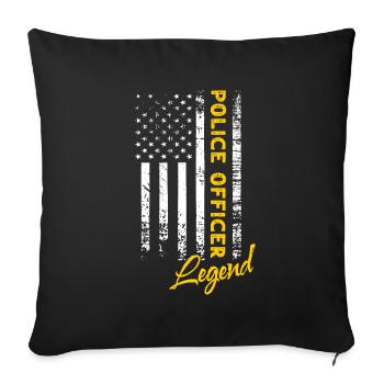Policeman Legend - Sofa pillowcase 17,3'' x 17,3'' (45 x 45 cm) - black - Front
