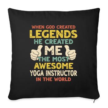 Yoga Instructor - Sofa pillowcase 17,3'' x 17,3'' (45 x 45 cm) - black - Front