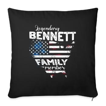 Family Bennett US - Sofa pillowcase 17,3'' x 17,3'' (45 x 45 cm) - black - Front