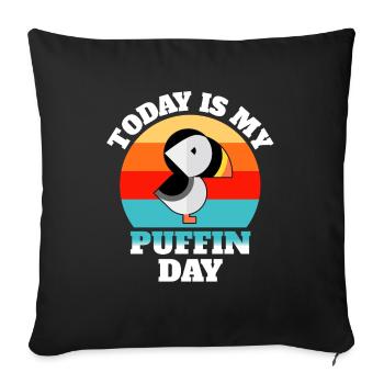 Puffin Sayings - Sofa pillowcase 17,3'' x 17,3'' (45 x 45 cm) - black - Front