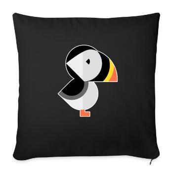 Puffin - Sofa pillowcase 17,3'' x 17,3'' (45 x 45 cm) - black - Front