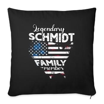 Famille Schmidt États-Unis - Housse de coussin décorative 45 x 45 cm - noir - Devant