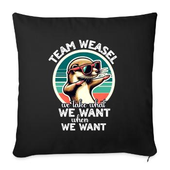 Funny Weasel Sayings - Sofa pillowcase 17,3'' x 17,3'' (45 x 45 cm) - black - Front