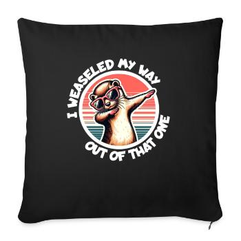 Weasel Saying - Sofa pillowcase 17,3'' x 17,3'' (45 x 45 cm) - black - Front