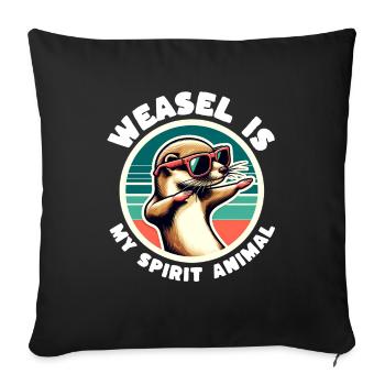 Funny Weasel Sayings - Sofa pillowcase 17,3'' x 17,3'' (45 x 45 cm) - black - Front