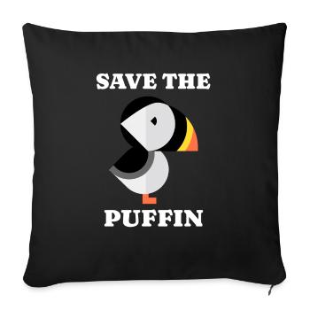 Sauver le macareux - Housse de coussin décorative 45 x 45 cm - noir - Devant