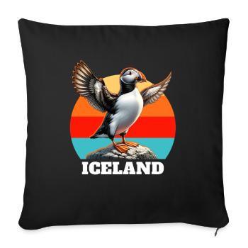 Puffin Sayings - Sofa pillowcase 17,3'' x 17,3'' (45 x 45 cm) - black - Front
