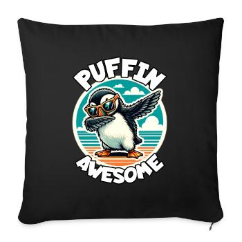 Dicton du macareux - Housse de coussin décorative 45 x 45 cm - noir - Devant