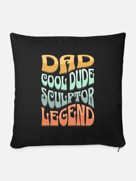 Papa Bildhauer - Sofakissenbezug 45 x 45 cm - Schwarz