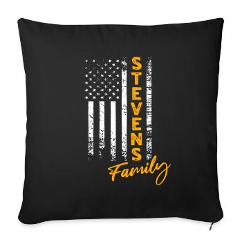 Stevens, États-Unis - Housse de coussin décorative 45 x 45 cm - noir - Devant