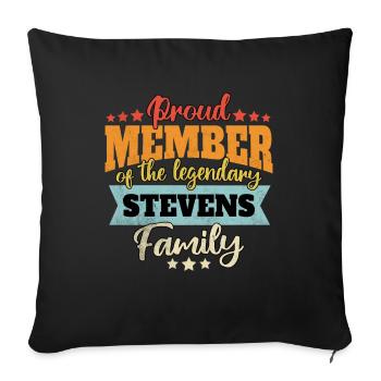 Nom Stevens - Housse de coussin décorative 45 x 45 cm - noir - Devant