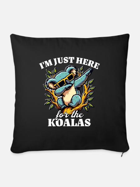 Lustige Koala Sprüche - Sofakissenbezug 45 x 45 cm - Schwarz