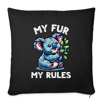 Dictons amusants sur les koalas - Housse de coussin décorative 45 x 45 cm - noir - Devant