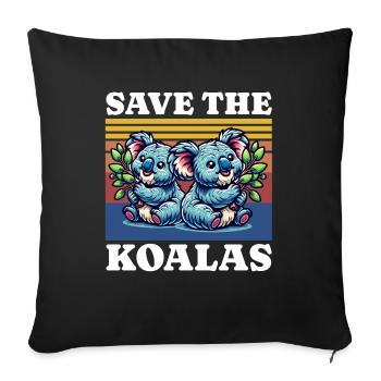 Save Koala - Sofa pillowcase 17,3'' x 17,3'' (45 x 45 cm) - black - Front