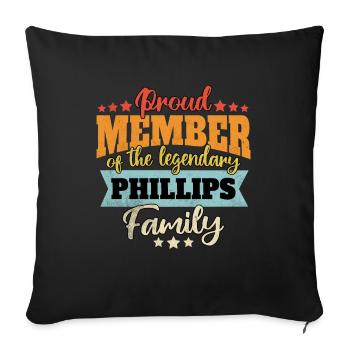 Name: Phillips - Sofa pillowcase 17,3'' x 17,3'' (45 x 45 cm) - black - Front
