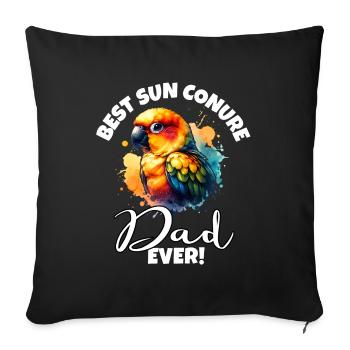 Best Sun Conure Papa - Sofa pillowcase 17,3'' x 17,3'' (45 x 45 cm) - black - Front