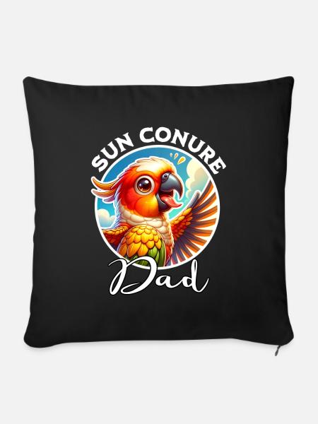 Sun Conure Dad - Sofakissenbezug 45 x 45 cm - Schwarz