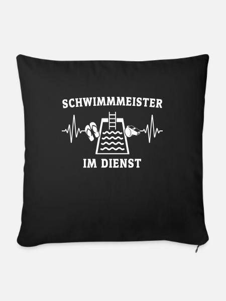 Schwimmmeister - Sofakissenbezug 45 x 45 cm - Schwarz