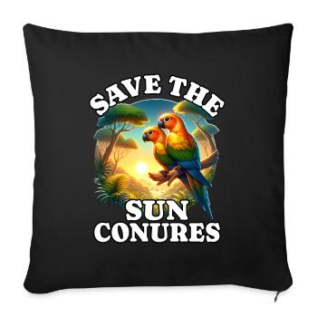 Save Sonnensittich - Sofakissenbezug 45 x 45 cm - Schwarz - Vorne