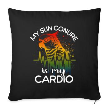 Sun parakeet ECG Sun parakeet Heart line - Sofa pillowcase 17,3'' x 17,3'' (45 x 45 cm) - black - Front