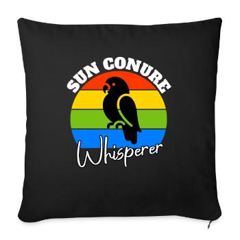 Sun Parakeet Whisperer - Sofa pillowcase 17,3'' x 17,3'' (45 x 45 cm) - black - Front