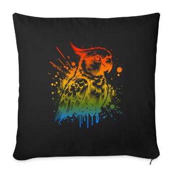 Sun parakeet - Sofa pillowcase 17,3'' x 17,3'' (45 x 45 cm) - black - Front