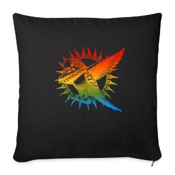 Sun Parakeet Saying - Sofa pillowcase 17,3'' x 17,3'' (45 x 45 cm) - black - Front