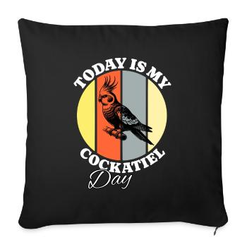 Calopsitte - Housse de coussin décorative 45 x 45 cm - noir - Devant