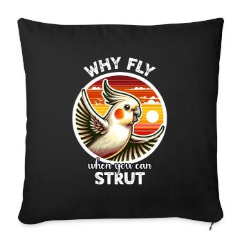 Funny cockatiel sayings - Sofa pillowcase 17,3'' x 17,3'' (45 x 45 cm) - black - Front