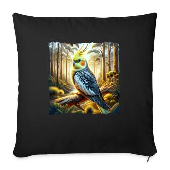 Calopsitte - Housse de coussin décorative 45 x 45 cm - noir - Devant