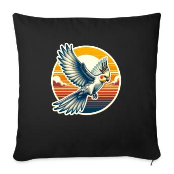 Cockatiel Saying - Sofa pillowcase 17,3'' x 17,3'' (45 x 45 cm) - black - Front