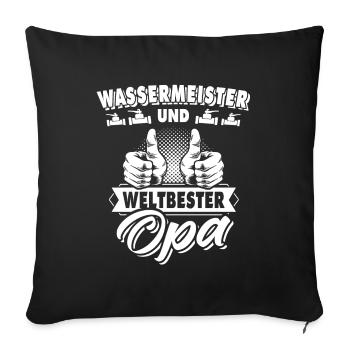 Maître de l’eau Grand-père - Housse de coussin décorative 45 x 45 cm - noir - Devant