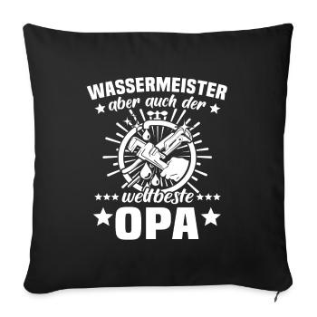 Grand-père Maître de l’Eau - Housse de coussin décorative 45 x 45 cm - noir - Devant