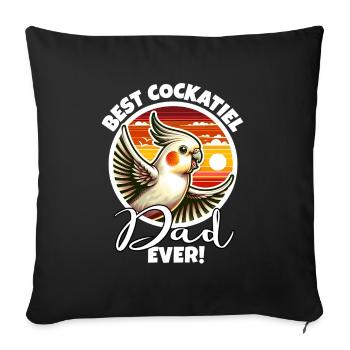 Meilleur papa calopsitte - Housse de coussin décorative 45 x 45 cm - noir - Devant