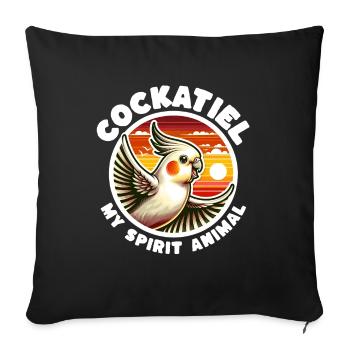 Funny cockatiel sayings - Sofa pillowcase 17,3'' x 17,3'' (45 x 45 cm) - black - Front