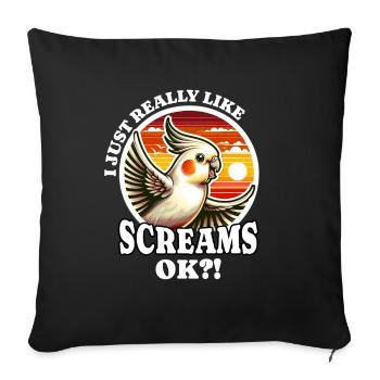 I Love Cockatiel Saying - Sofa pillowcase 17,3'' x 17,3'' (45 x 45 cm) - black - Front