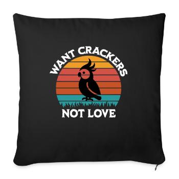 Cockatiel Saying - Sofa pillowcase 17,3'' x 17,3'' (45 x 45 cm) - black - Front