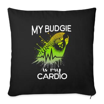 Budgie ECG Budgie Heartline - Sofa pillowcase 17,3'' x 17,3'' (45 x 45 cm) - black - Front