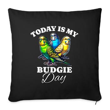Perruche ondulée - Housse de coussin décorative 45 x 45 cm - noir - Devant