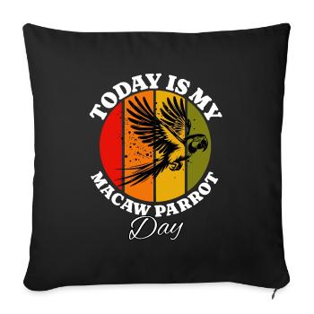 Perroquet - Housse de coussin décorative 45 x 45 cm - noir - Devant