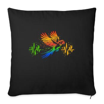 Parrot Cardio - Sofa pillowcase 17,3'' x 17,3'' (45 x 45 cm) - black - Front