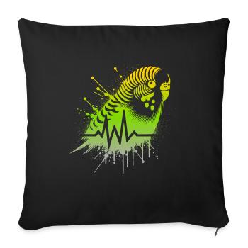 Budgie Cardio - Sofa pillowcase 17,3'' x 17,3'' (45 x 45 cm) - black - Front